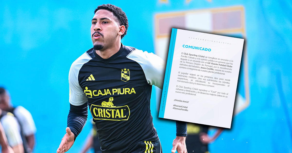 Sporting Cristal confirmó la venta de Jesús Castillo al Gil Vicente de Portugal