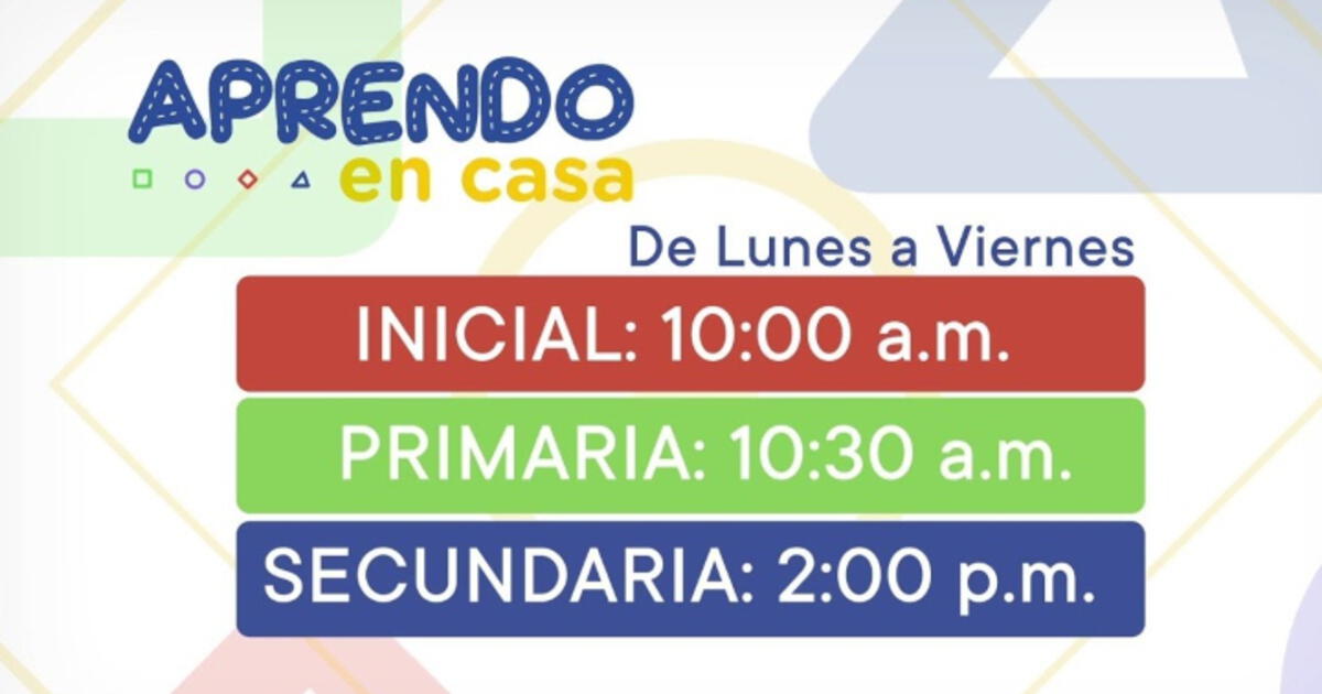 Aprendo En Casa V A Tv Per En Vivo Revisa Las Clases De Hoy Martes