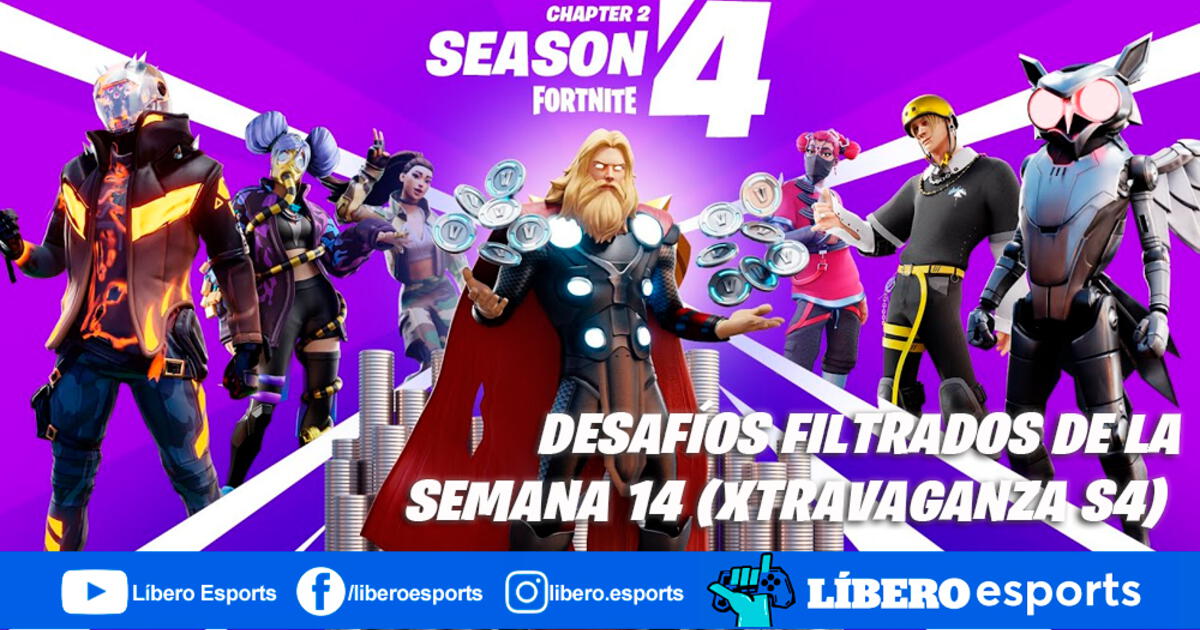 Fortnite desafíos filtrados de la semana 14 Temporada 4