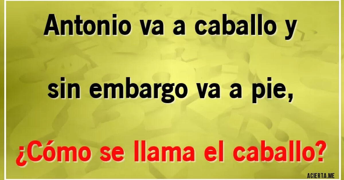 Solo los verdaderos GENIOS superaron este acertijo: ¿Cómo se llama el caballo?