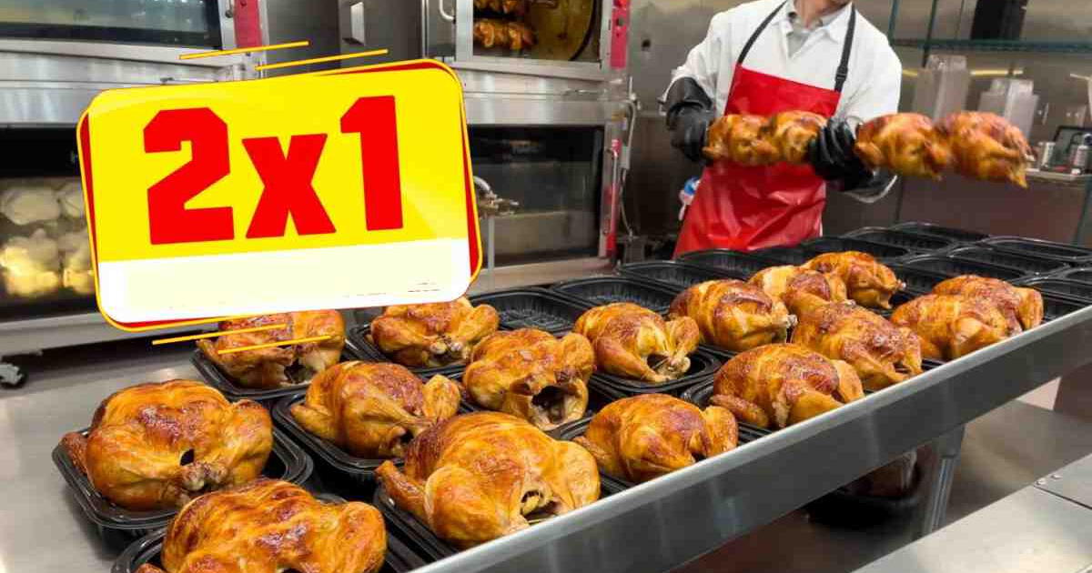 El truco efectivo para comprar 2 pollos rostizados por el precio de 1 en supermercados
