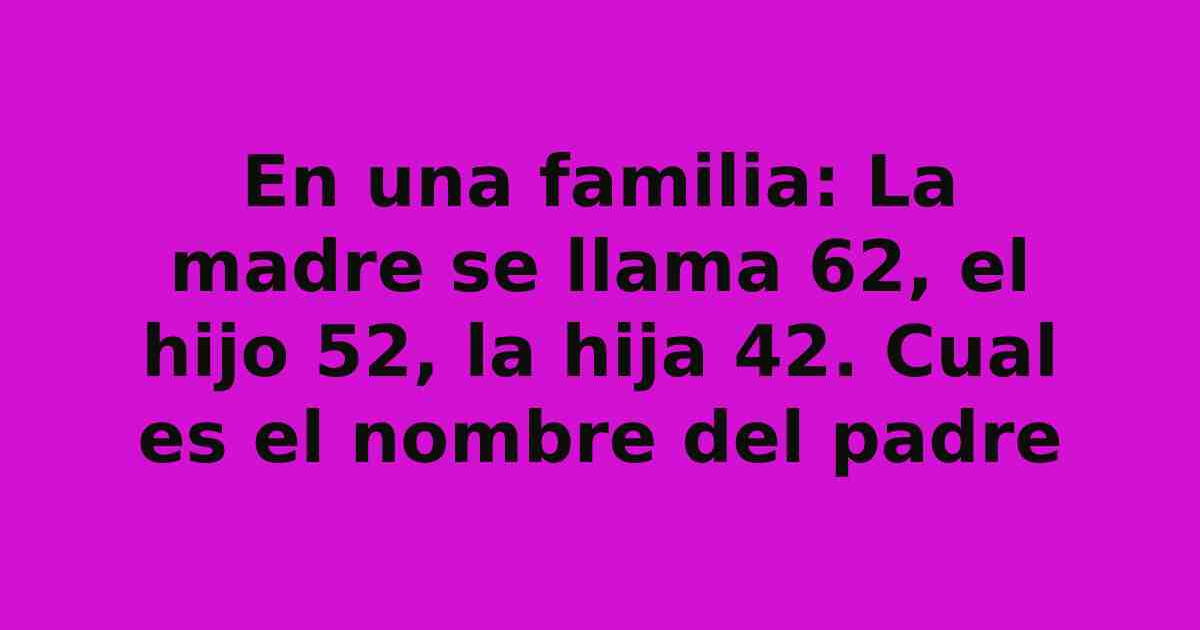 Dime el nombre del padre y demuestra que tienes un alto IQ