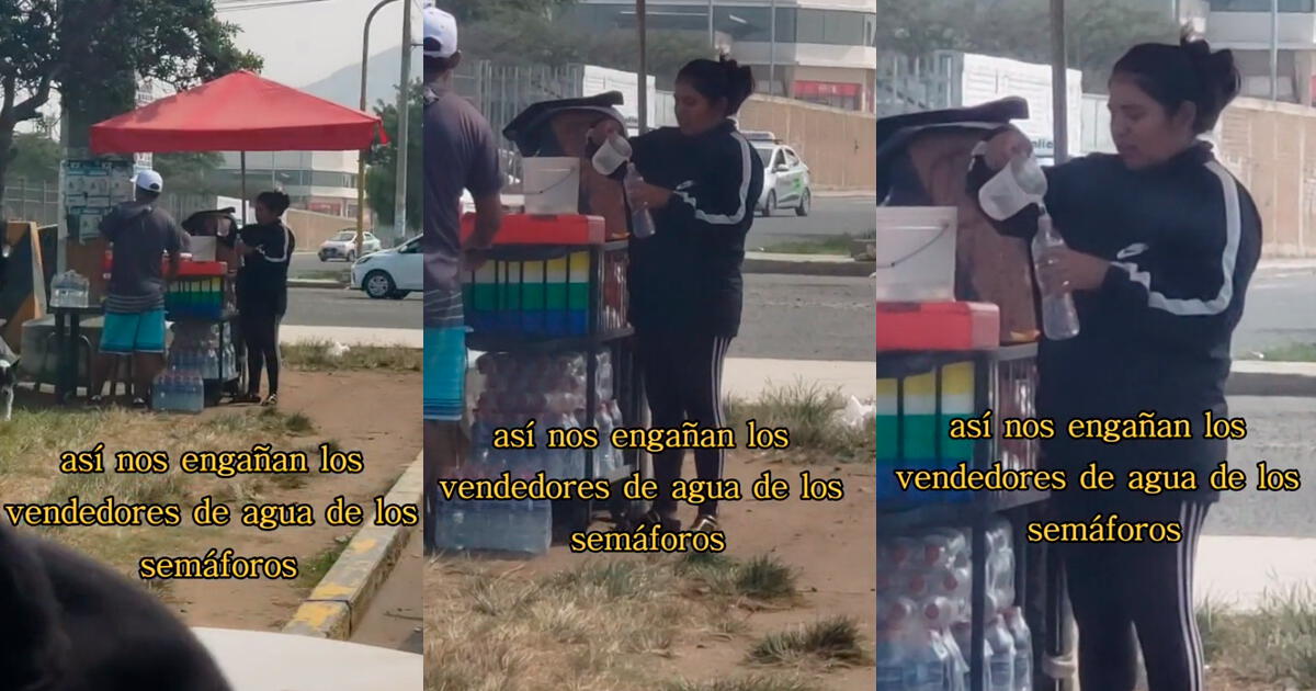 Captan a vendedores ambulantes llenando botellas con agua de baldes: 