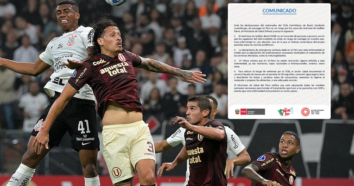 Contundente comunicado del MINSA a Corinthians por el Guillain-Barré: 