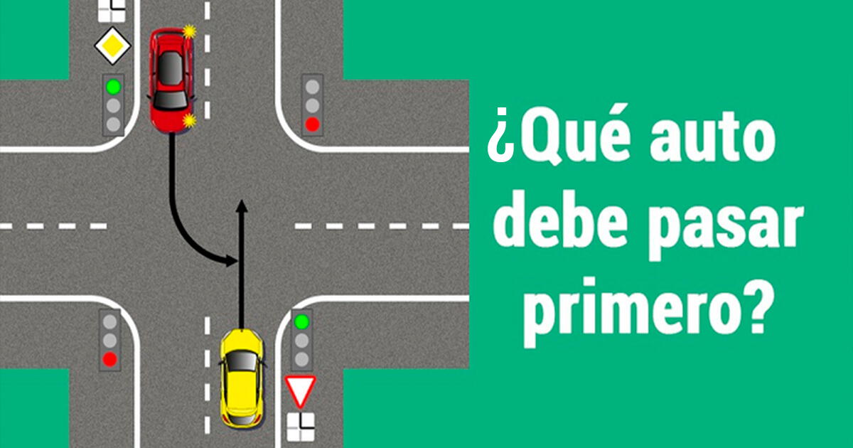 Avoid a traffic accident by solving this riddle: Which car should go first?