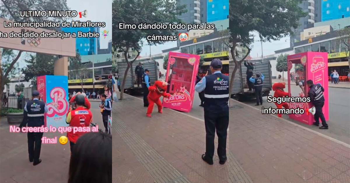 They remove Barbie's box and 'Elmo' has a curious reaction: 