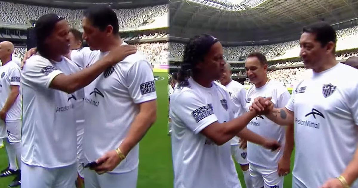 Carlos Galván sorprende jugando al lado de Ronaldinho en Brasil en partido de leyendas