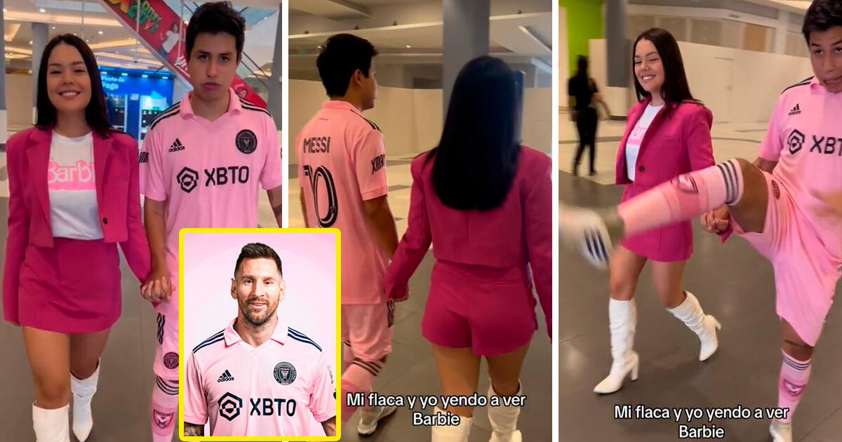 Joven acompañó a su novia al estreno de Barbie vestido de Messi en Inter de Miami