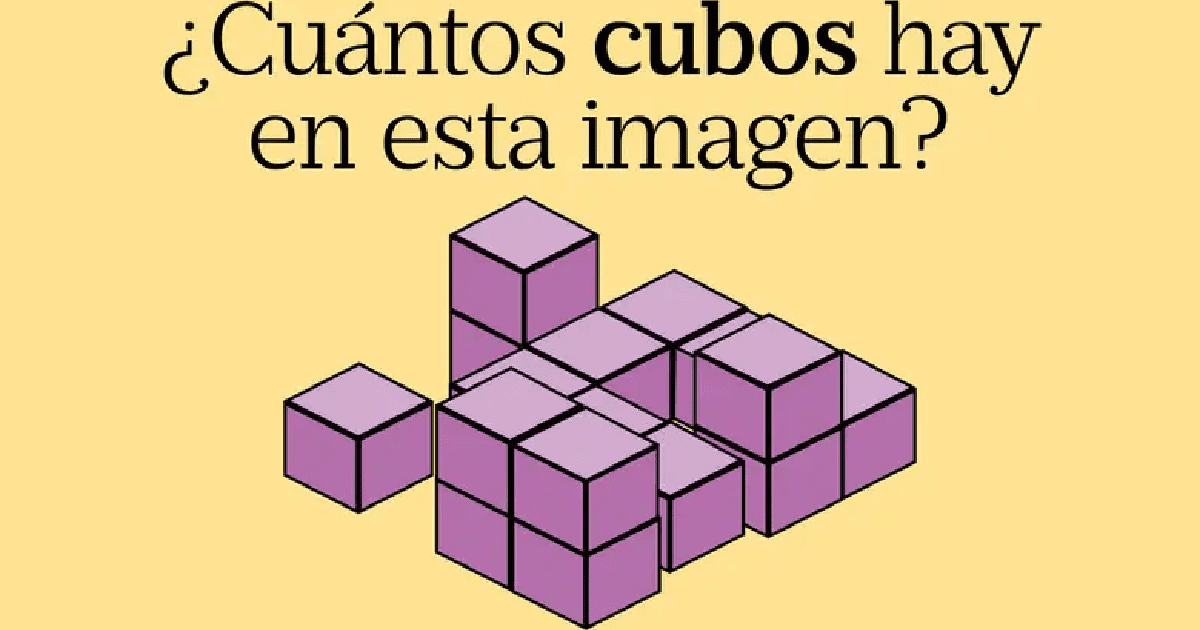 Supera el desafío: haz un recuento de cubos y responde cuántos hay en total