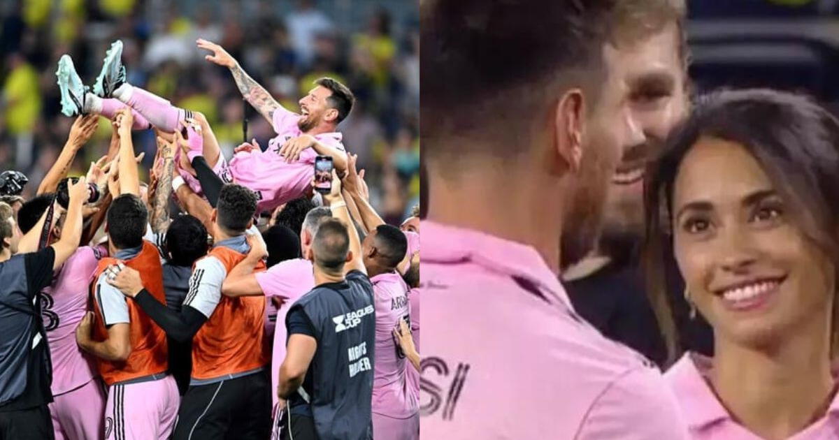 El conmovedor momento que compartieron Roccuzzo y Messi tras el título del Inter Miami