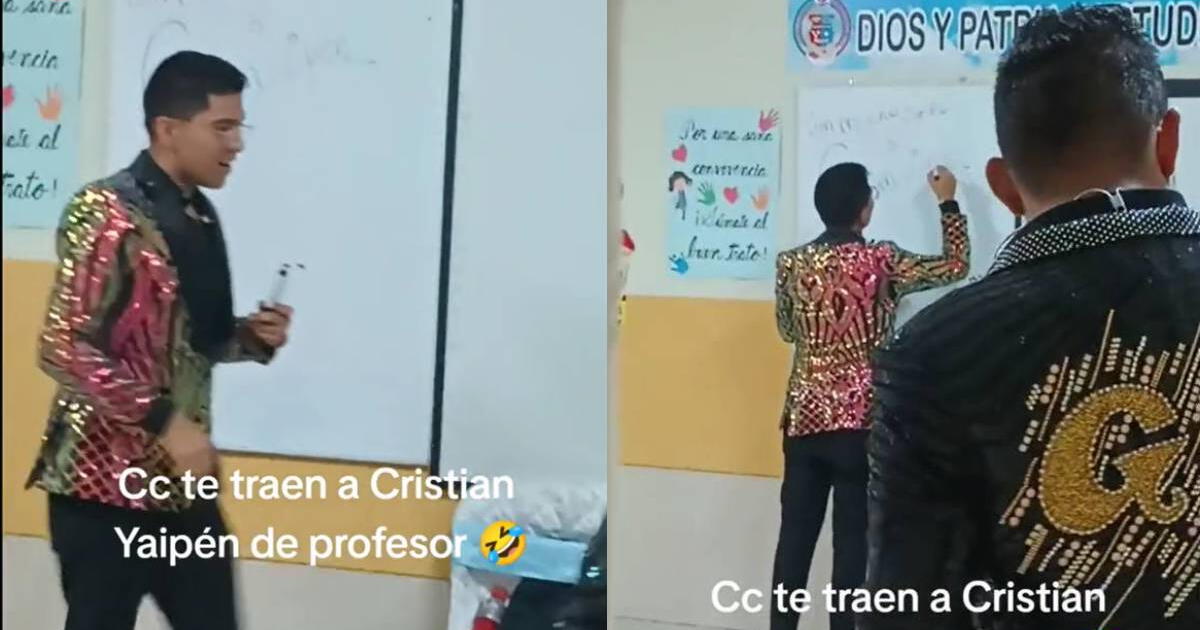 ¿Christian Yaipén se 'recursea' como profesor? Alumnos lo captan enseñando en colegio