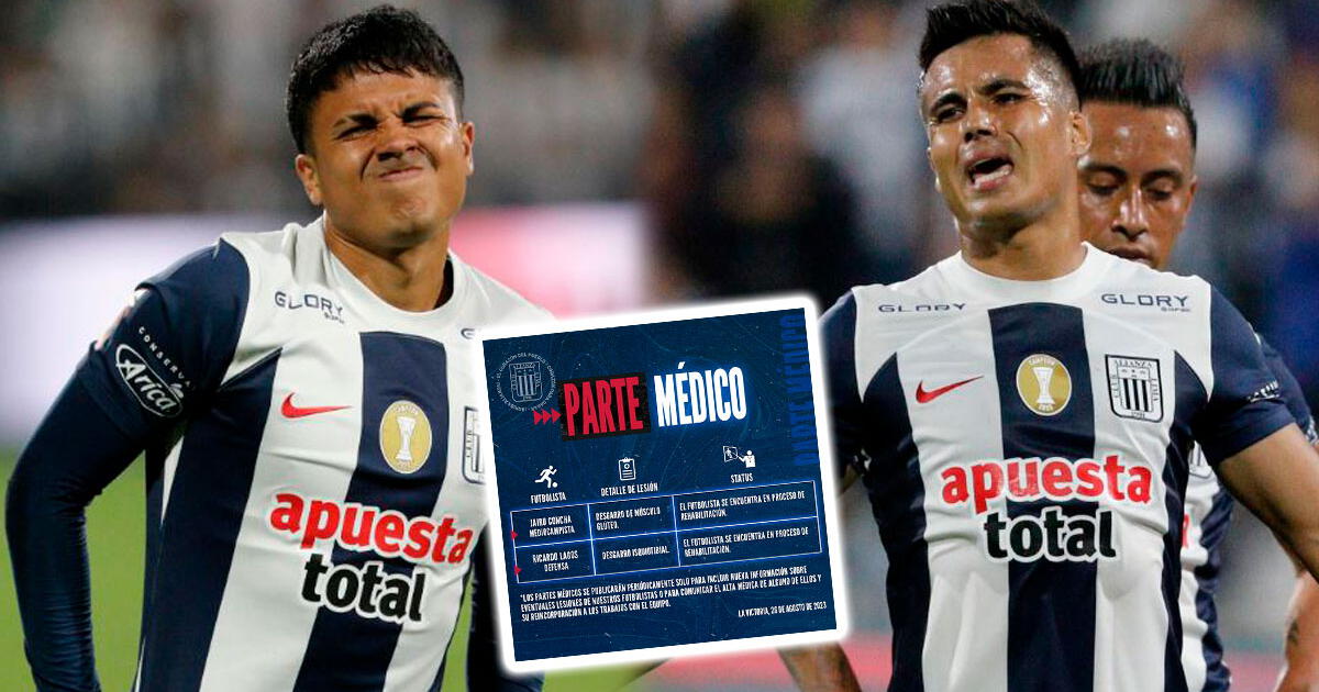 Alianza Lima reveló el parte médico de Jairo Concha y Ricardo Lagos a poco de jugar en Matute