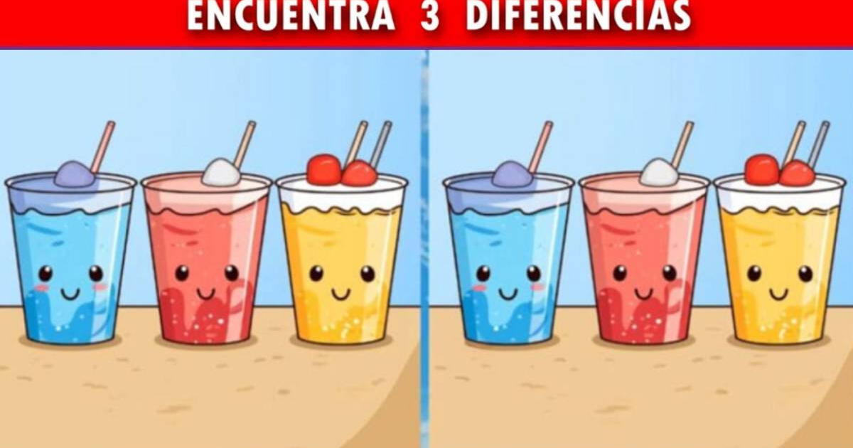 Encuentra las diferencias en los vasitos de jugo antes de los 6 segundos y triunfa