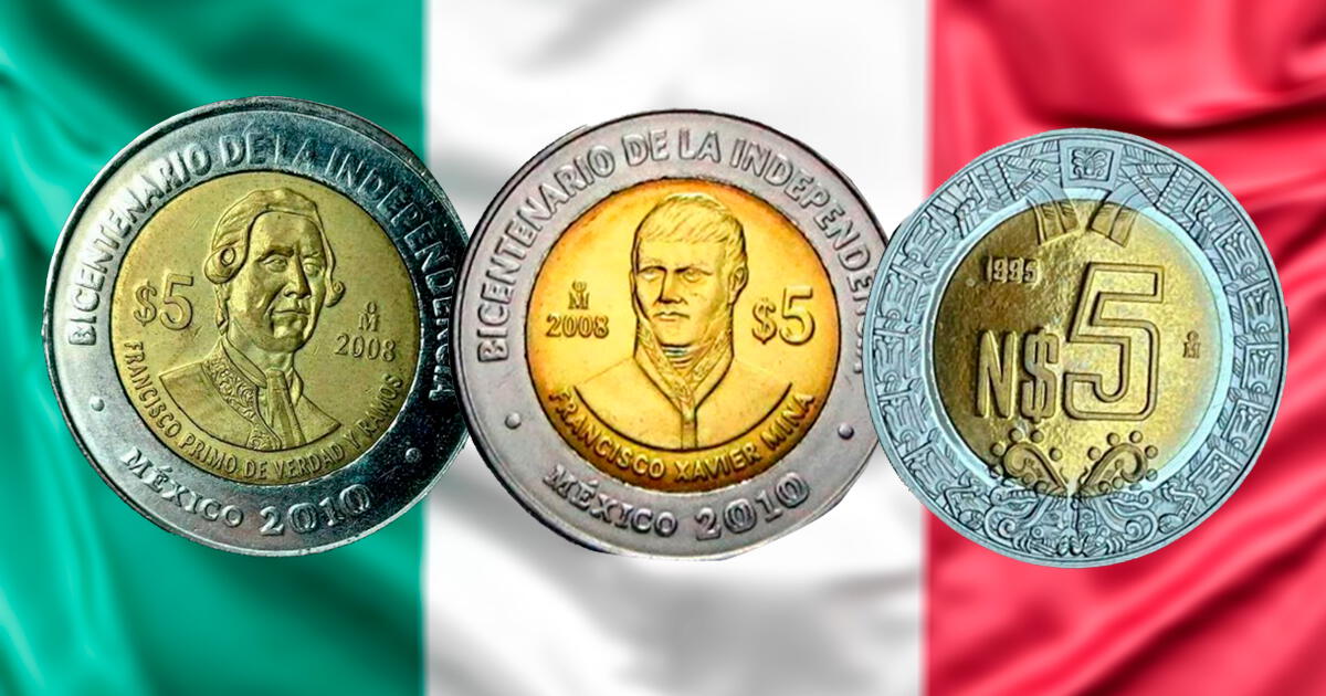 Así es la moneda de 5 pesos mexicanos que puede ser vendida en más de $500 mil