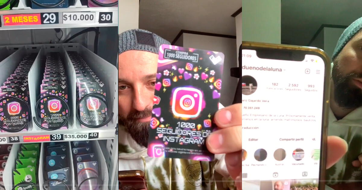 Tiktoker se topa con máquina que 'vende' seguidores en Instagram, la usa y queda en shock