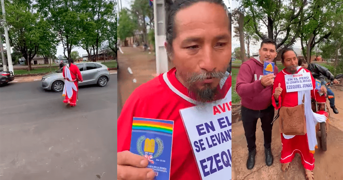 Hincha israelita promueve su religión y alienta a la Selección Peruana en Paraguay: 
