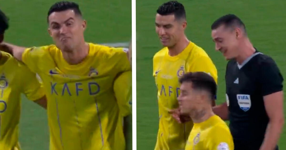 Cristiano Ronaldo y su reacción con el árbitro tras anularle su doblete con Al Nassr
