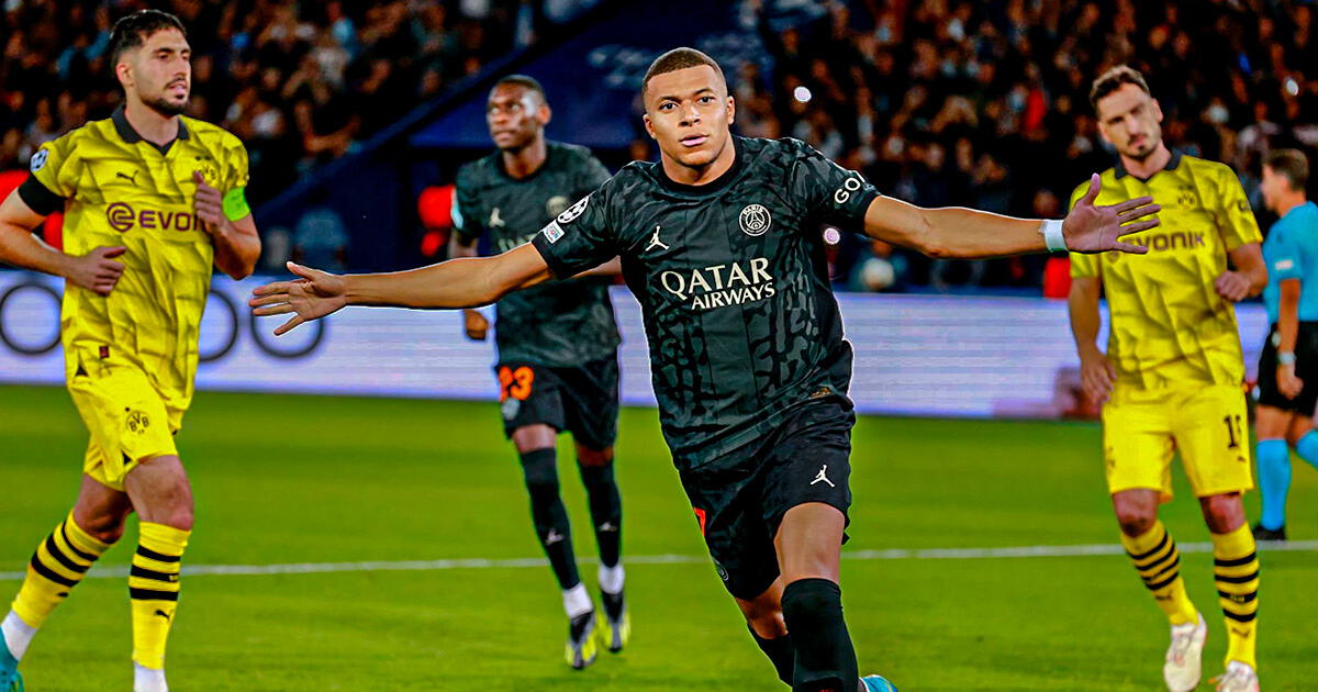 Con gol de Mbappé, PSG ganó 2-0 a Dortmund y empezó con pie derecho la Champions League