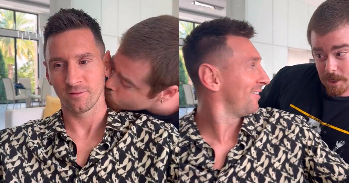 Migue Granados le roba un beso a Lionel Messi y futbolista se pone nervioso: 