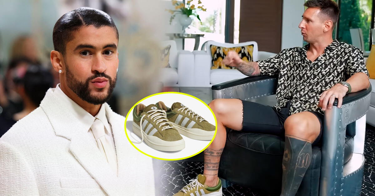Messi y el precio de sus zapatillas Adidas en colaboración con Bad Bunny que lució en entrevista