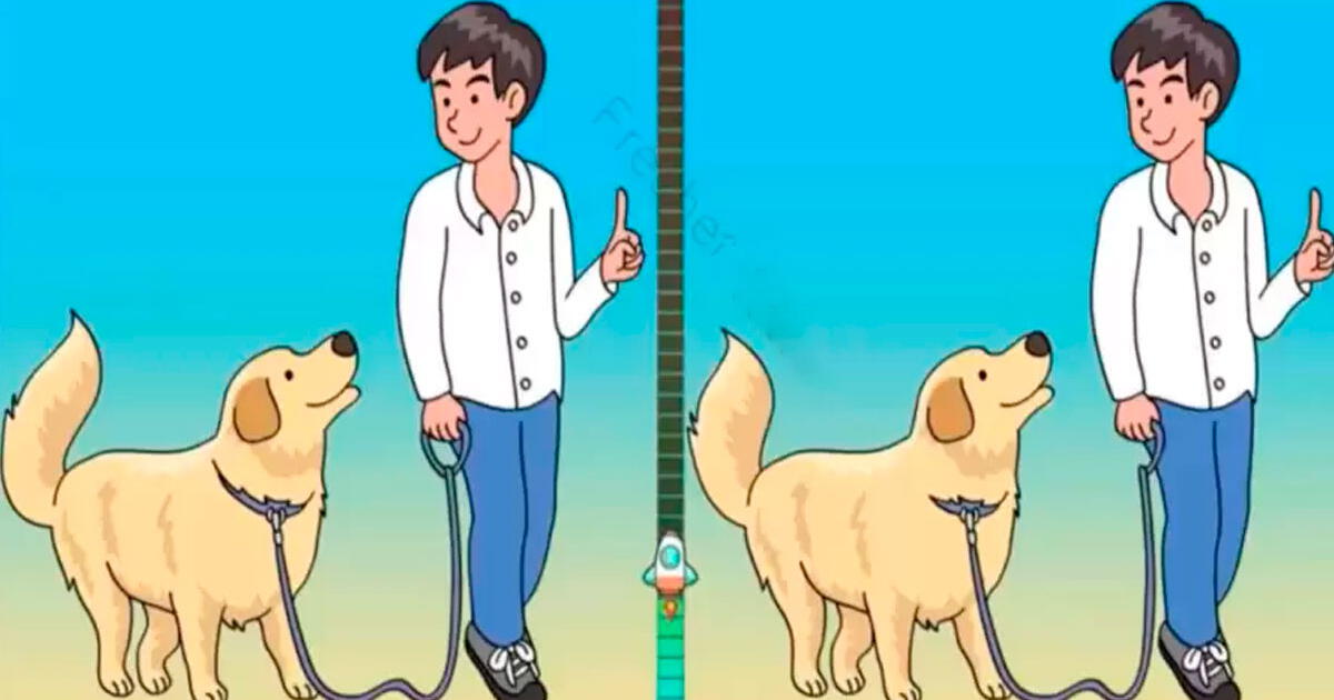 Agudiza tu visión y detecta las 3 diferencias entre el joven y su perro: ¿Lo harás en 7 segundos?
