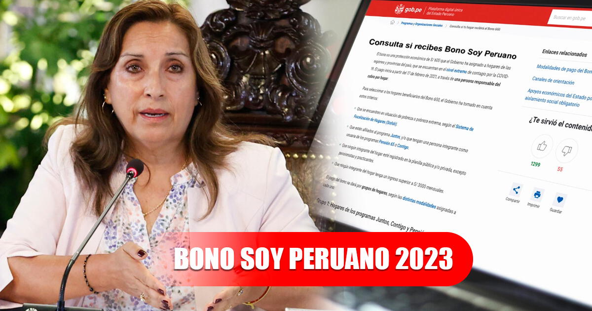 Bono Soy Peruano 2023, ÚLTIMAS NOTICIAS: consulta si eres beneficiario y cómo cobrar