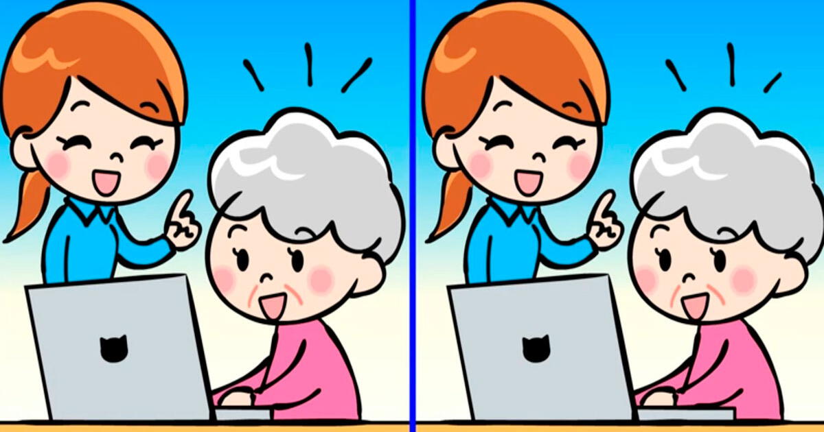 How many differences are there between the grandmother and her granddaughter? Run against the clock and conquer the challenge.