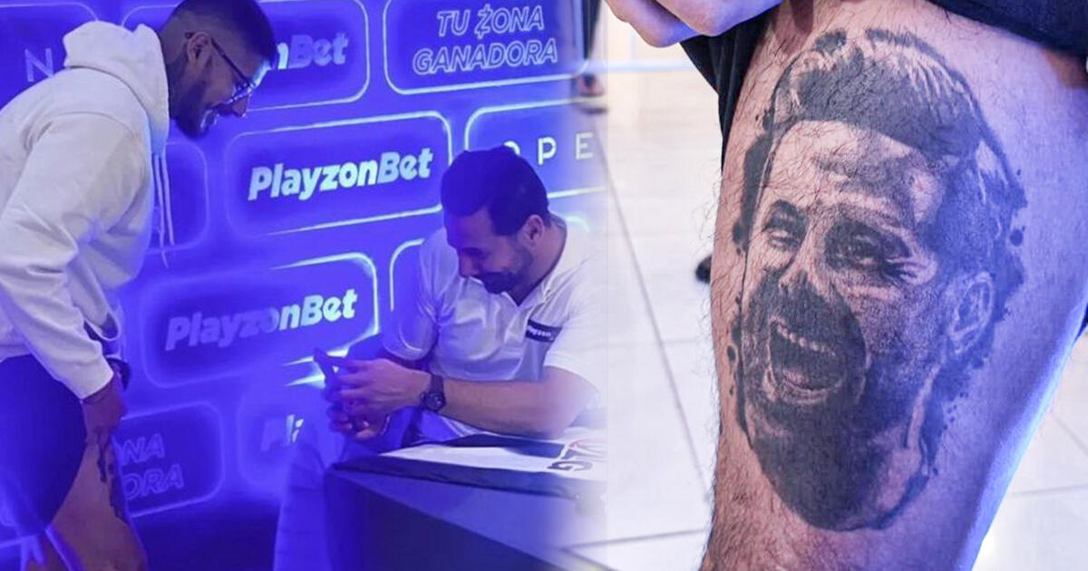 Hincha peruano dejó sin reacción a Claudio Pizarro tras mostrarle un tatuaje de su rostro