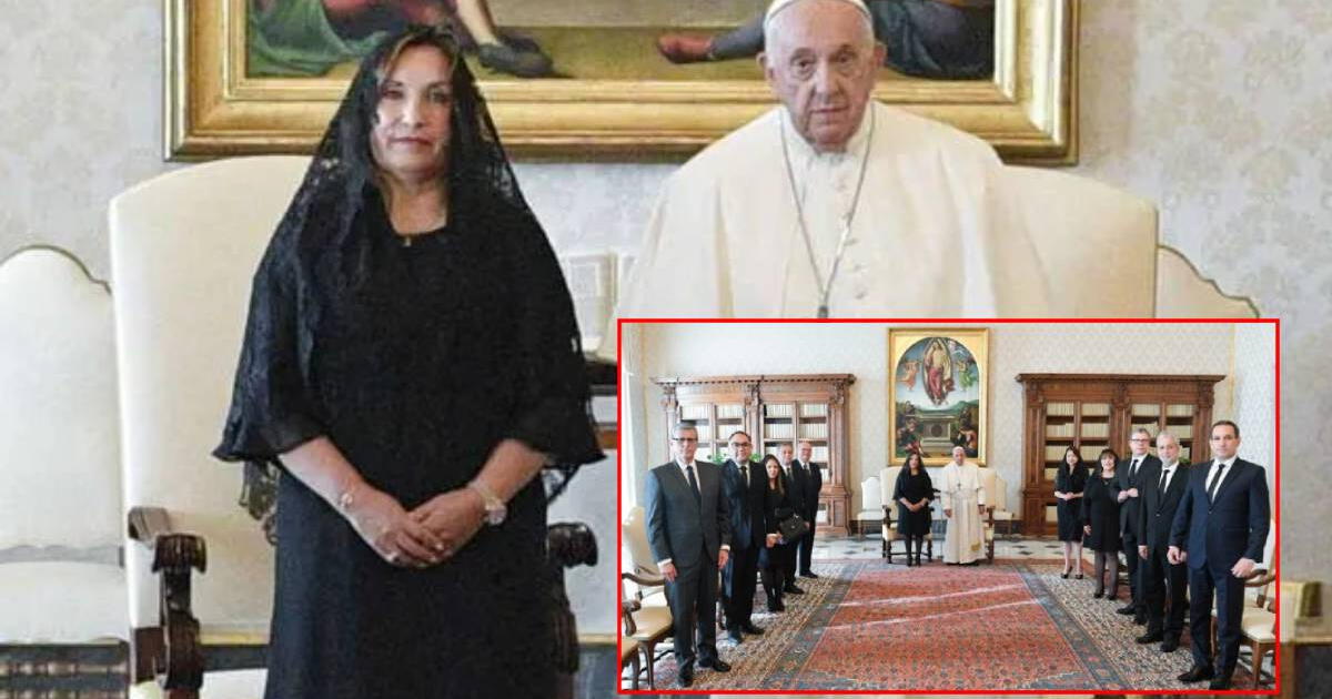 Why did Dina Boluarte wear black garments to her meeting with Pope Francis?