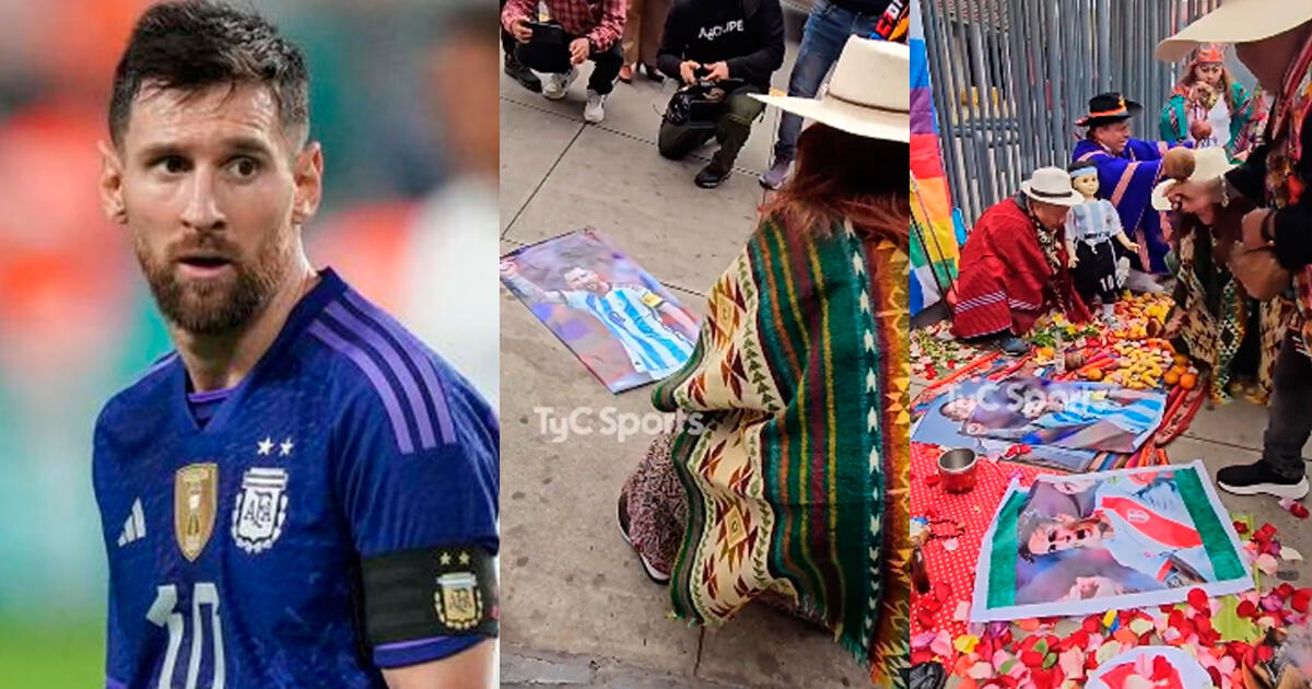 Chamán lanza 'chicote' a foto de Messi para que no meta gol a Perú: 