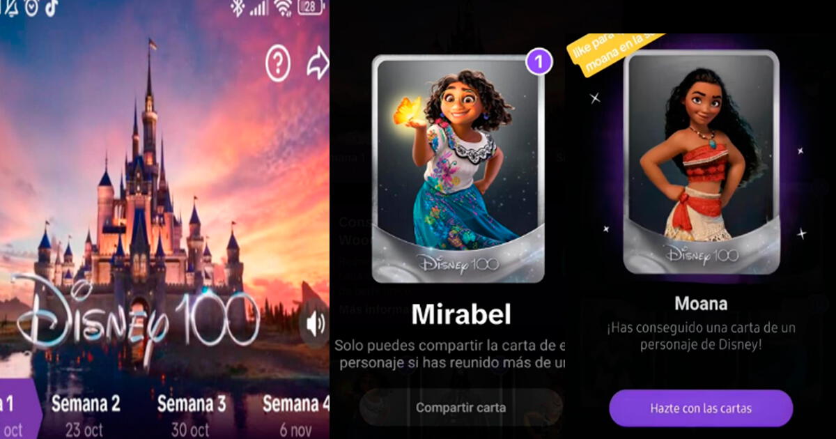 Cartas Disney 100 en TikTok: Cómo conseguir a Mirabel y Moana para recibir 'marco' GRATIS