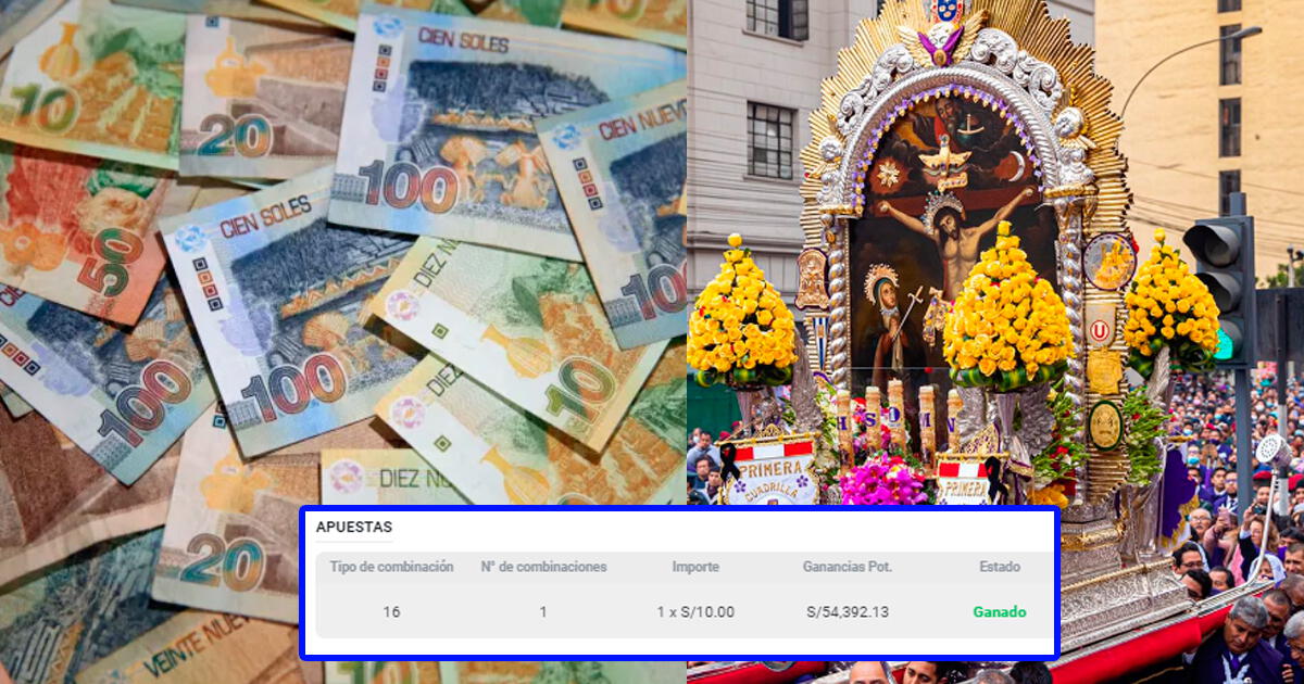 Peruvian fan entrusted himself to the Lord of Miracles, bet 10 soles and won 54,000 soles.