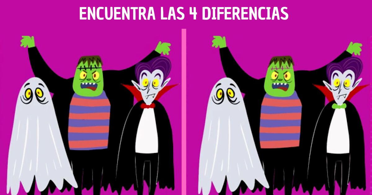 ¡Monstruos a la vista!: Solo OJOS PERSPICACES pueden encontrar las 4 diferencias