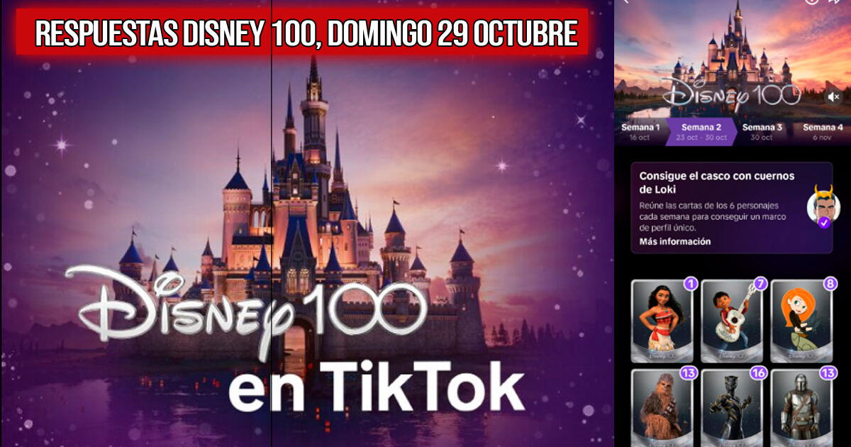 Cuestionario Disney 100 del 29 de octubre: respuestas del reto viral en TikTok