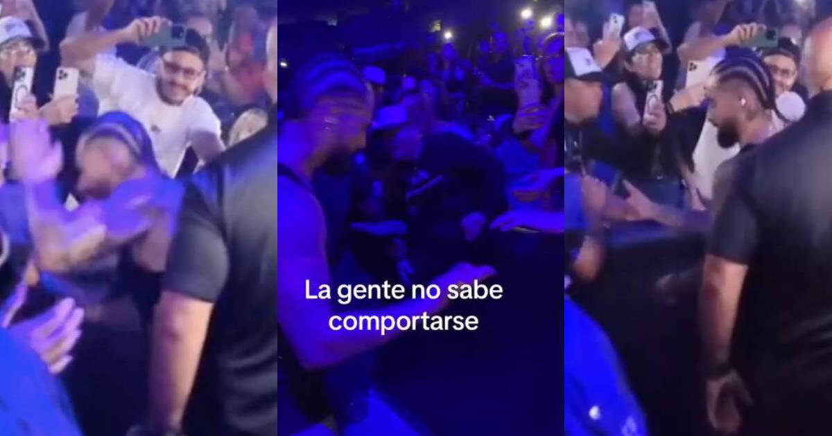 Maluma es cuestionado por brusca reacción que tuvo con fan que lo tomó del brazo