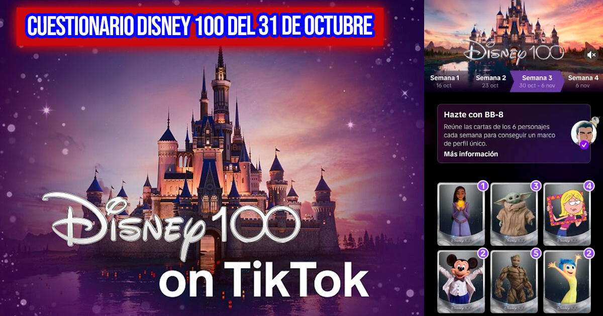 Cuestionario Disney 100 del 31 de octubre: RESPUESTAS CORRECTAS en TikTok HOY