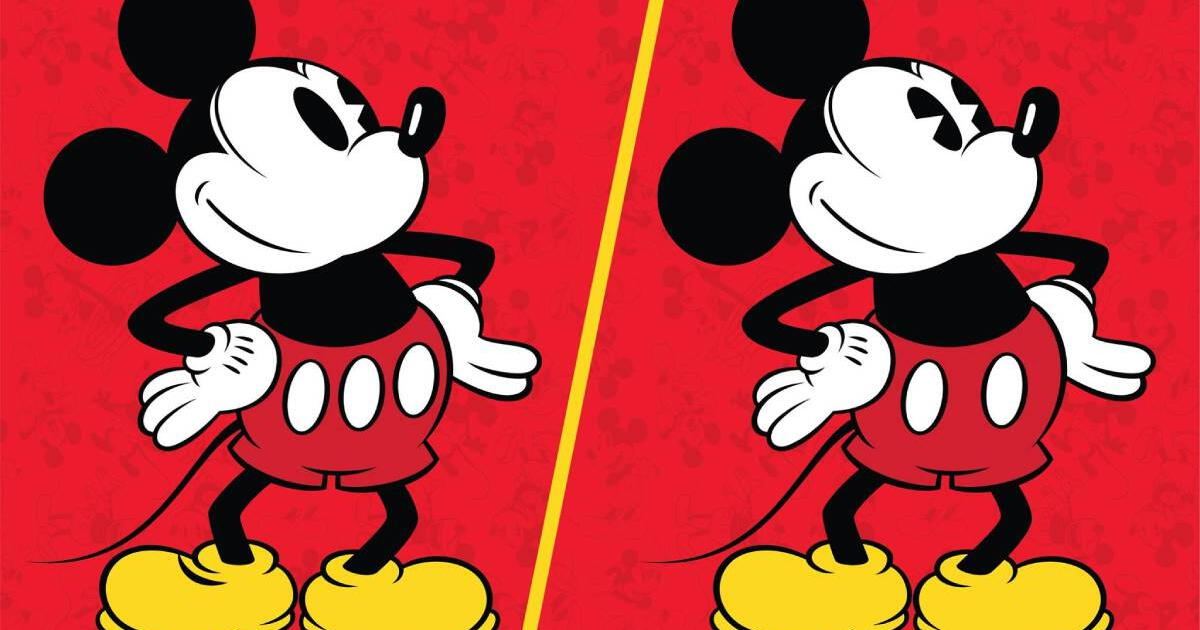 Festeja los 100 años de Disney hallando velozmente las 4 diferencias de Mickey Mouse