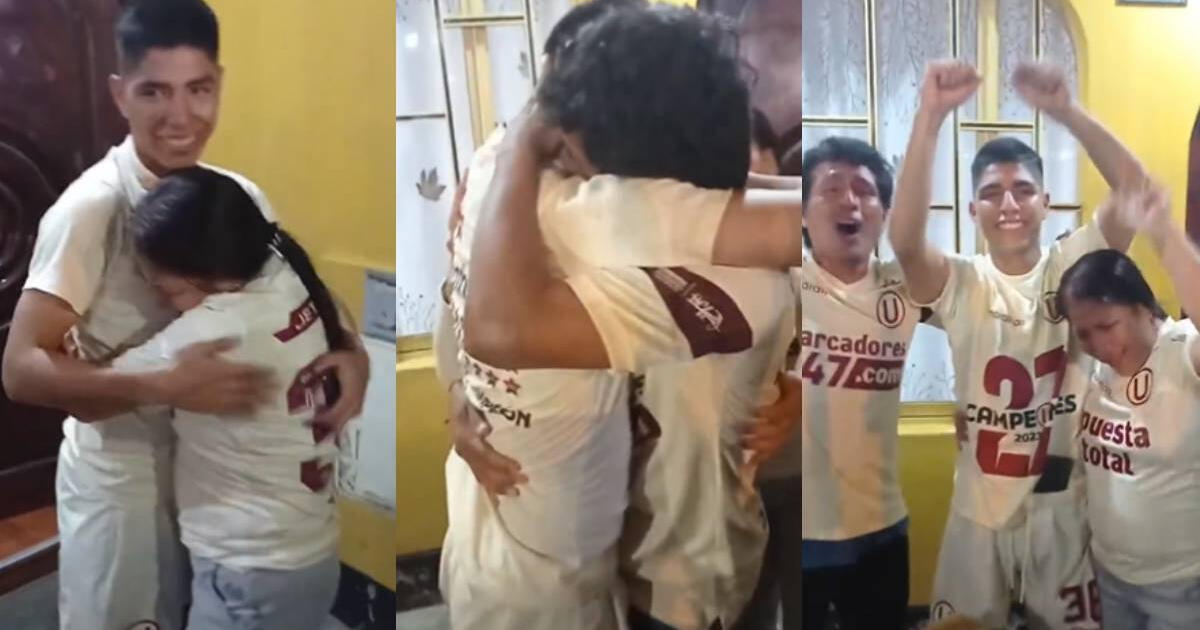 Padres de Piero Quispe lo recibieron entre lágrimas tras campeonar con Universitario