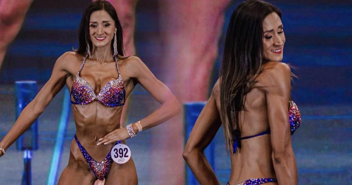 Vivian Baella luce espectacular figura musculosa y gana medalla en Sudamericano Bikini Fitness