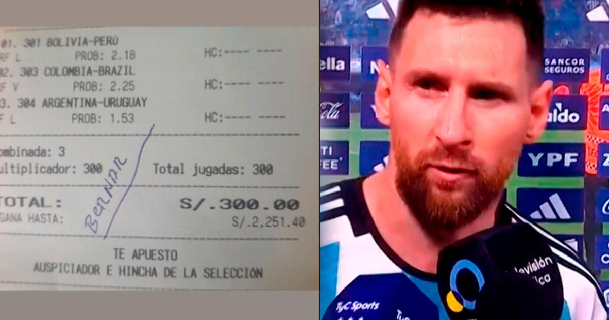 Peruano apostó 300 soles por Bolivia, pero no podrá cobrar jugoso premio por culpa de Messi