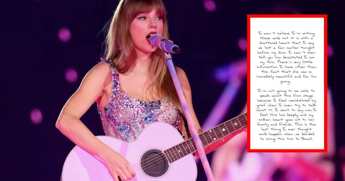 Taylor Swift deja desgarrador mensaje tras muerte de fan en concierto: 