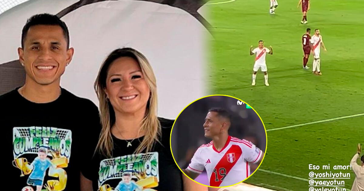 Así fue la eufórica celebración de la esposa de Yotún por el primer gol de Perú: 