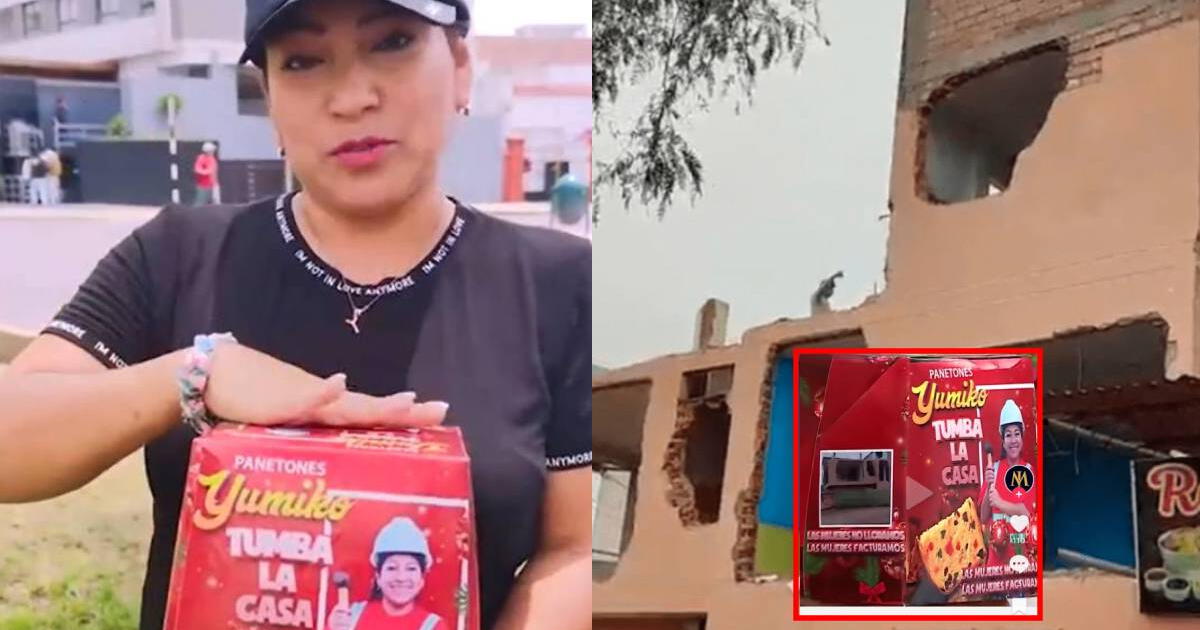 'Yumiko tumba la casa' lanza panetones: mujer que demolió casa de exsuegro anuncia negocio