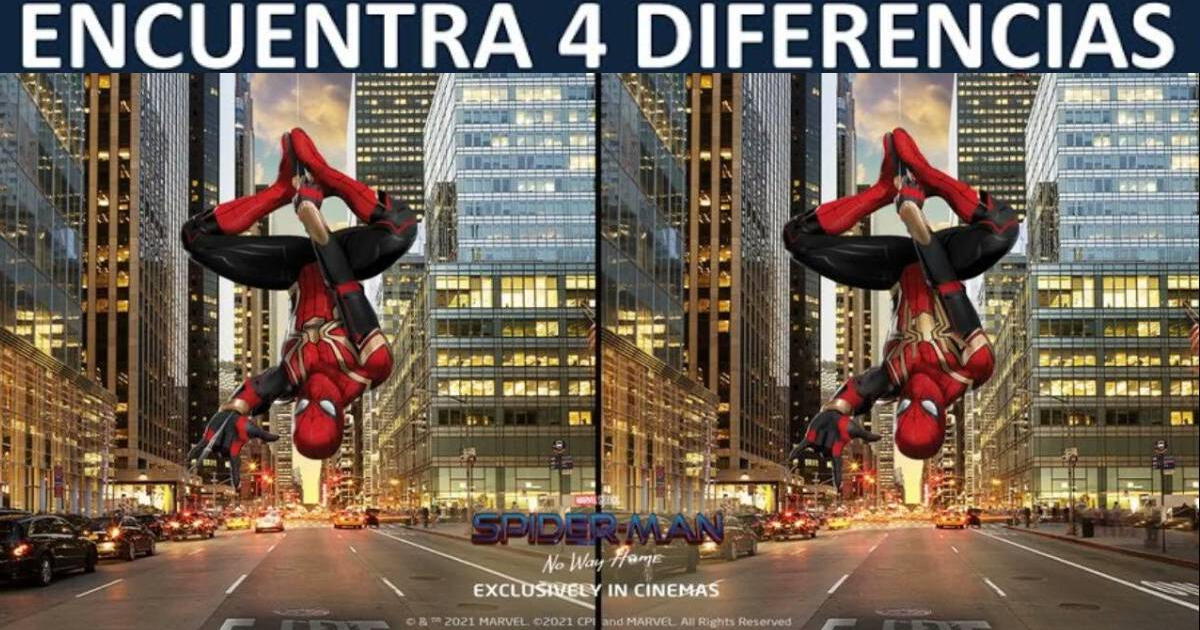 Encuentra las 4 diferencias en 'Spider-Man' y vence el desafío NIVEL EXPERTO