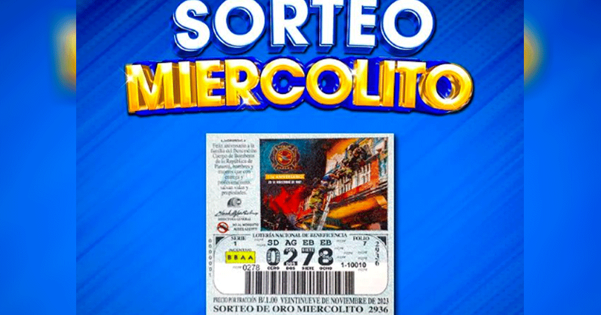 Lotería Nacional de Panamá EN VIVO: Resultados del sorteo Miercolito del 29 de noviembre