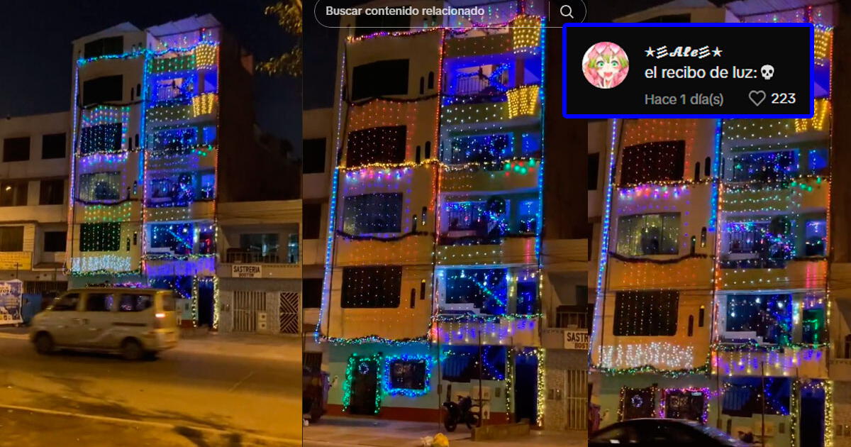 Peruano adorna casa de 6 pisos con luces navideñas y sorprende en TikTok: 
