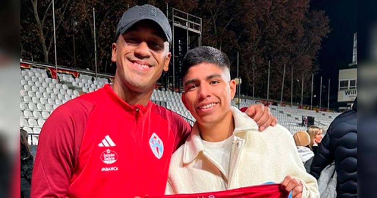 Tapia sorprendió a Piero Quispe tras regalarle su camiseta de Celta en partido de LaLiga