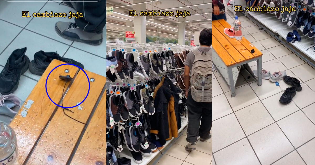 TikTok: entran a centro comercial, roban zapatillas nuevas y dejan las suyas como reemplazo