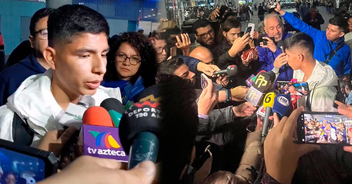 Piero Quispe llegó a México ante un mar de periodistas: 