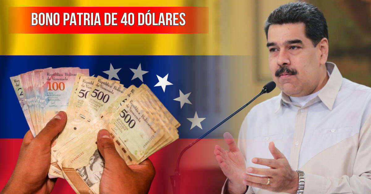Nuevo Bono de la Patria de 40 dólares: cómo cobrar HOY el subsidio en Venezuela